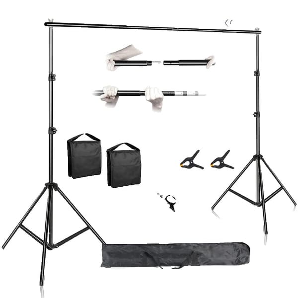 Fotobakgrundstativsats, justerbart stativ, Chromakey-grönt skärmram, 2000x3000mm, Lägg till 2 st Sandsäckar
