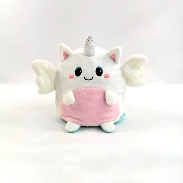 Dubbelsidig vändbar Enhörning plyschleksaker, Reversible Unicorn