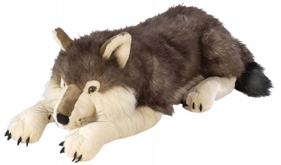 gosedjur wolf junior 76 cm plysch beige/brun
