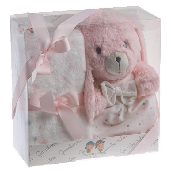 babyfilt och gosedjur junior 80 x 110 cm rosa