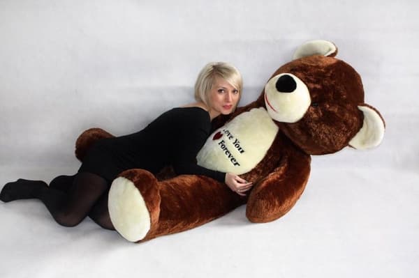 Stor plysbjørn XL teddybjørn brun 170 cm XXL