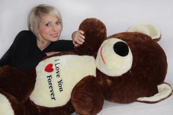 Stor plysbjørn XL teddybjørn brun 170 cm XXL
