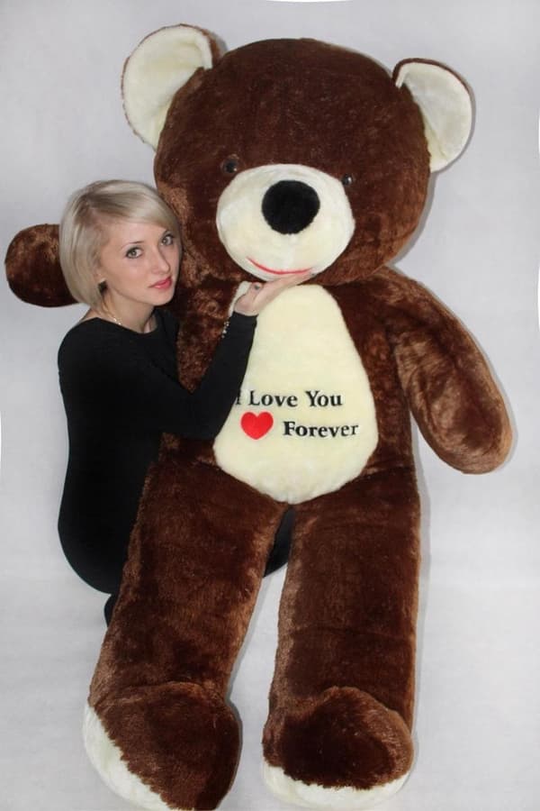 Stor plysbjørn XL teddybjørn brun 170 cm XXL
