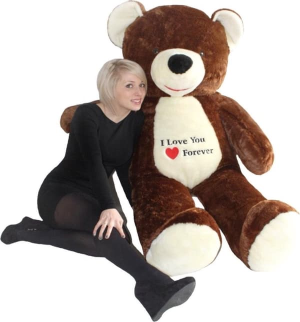 Stor plysbjørn XL teddybjørn brun 170 cm XXL