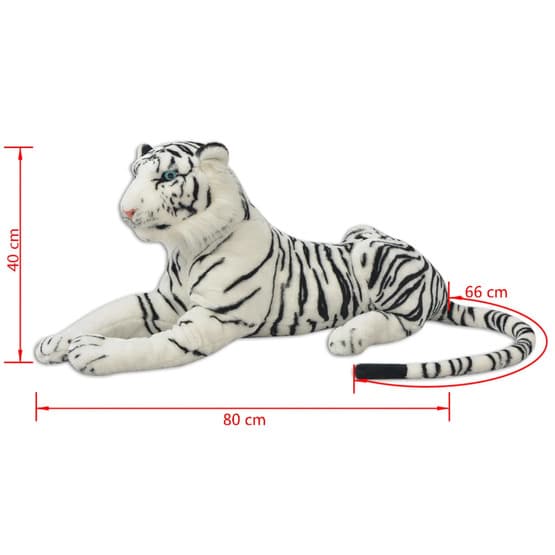 Tigerleksak Plysch Vit Xxl