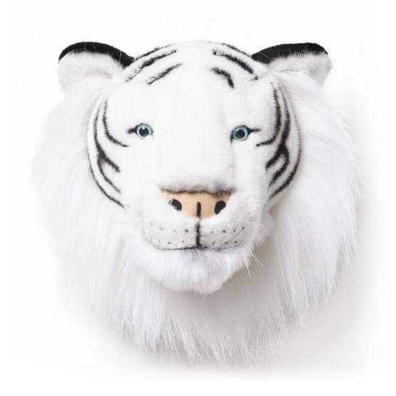 Djurhuvud - Tigerhuvud - Vit