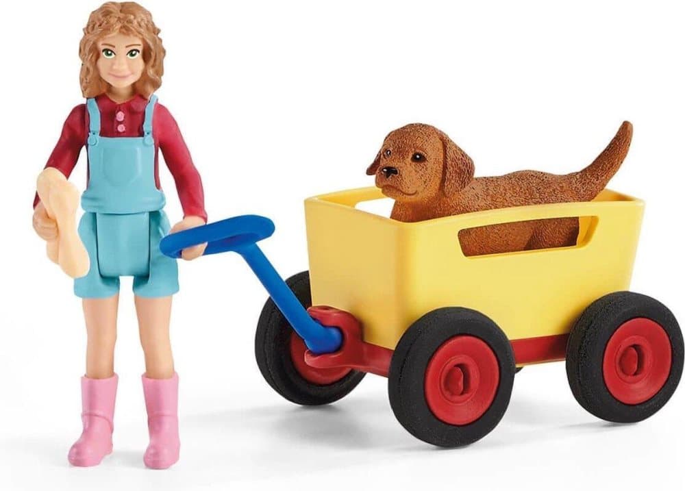 Schleich Farm World 42543 Puppy Wagon Ride