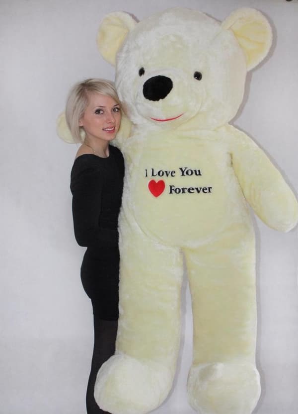 Pehmolelu XXL valkoinen - kirjottu I Love You - 170 cm