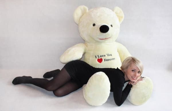 Pehmolelu XXL valkoinen - kirjottu I Love You - 170 cm