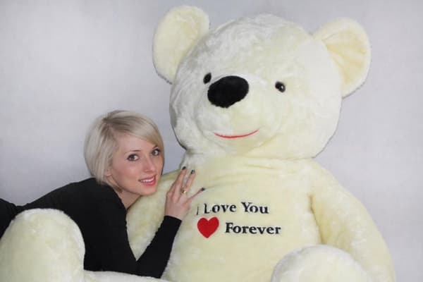 Pehmolelu XXL valkoinen - kirjottu I Love You - 170 cm