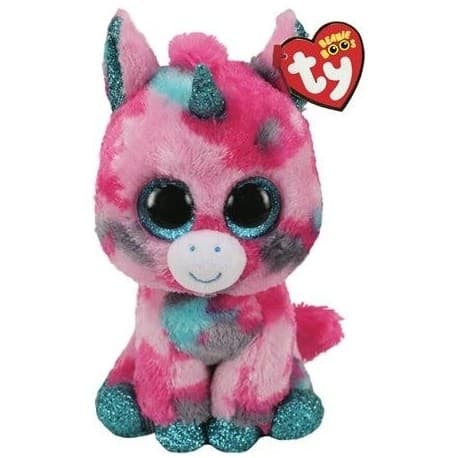 TY Gosedjur Gumball Rosa/aqua Enhörning Leopard, 15,5 cm