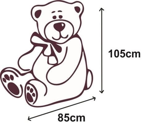 Kæmpe stor bamse blødt legetøj - 105 x 85 cm - hvid og rød-b