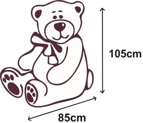 Kæmpe stor bamse blødt legetøj - 105 x 85 cm - hvid og rød-b