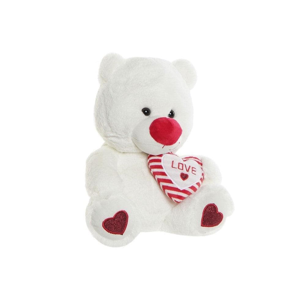 Fluffy toy DKD Home Decor Red Polyester White (20 x 20 x 31 cm)