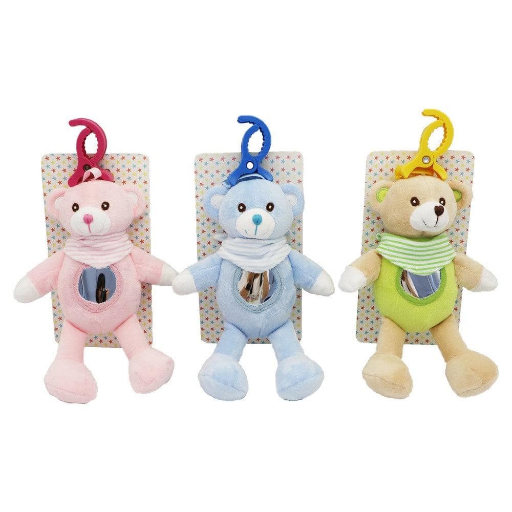 Fluffy toy DKD Home Decor Blue Pink Polyester Bear (3 pcs) (15 x 5 x 24 cm)