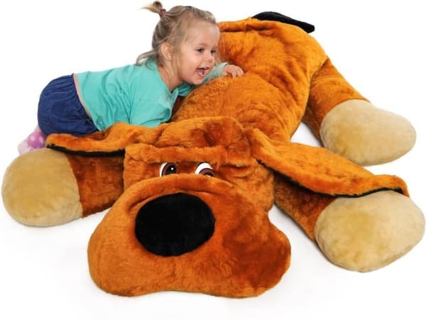 Stor krammehund orange 110 cm XL