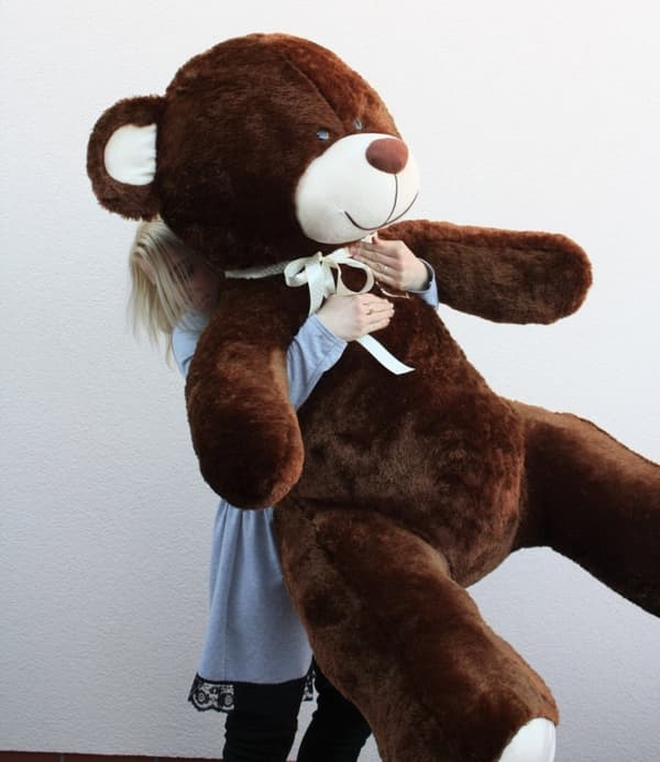 Gigantisk stor bamse blødt kæletøj - 105 x 85 cm - brun