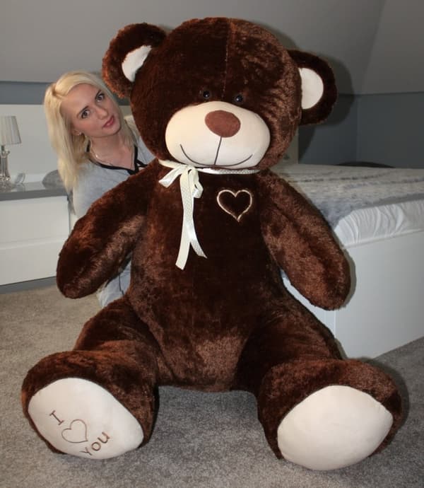 Gigantisk stor bamse blødt kæletøj - 105 x 85 cm - brun