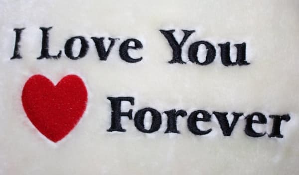 Stor nallebjörn vit röd I love you 120 cm I Love You