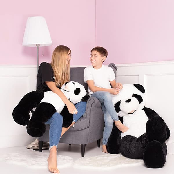 Stor nallebjörn - pandabjörn - 100 cm - svart och vit