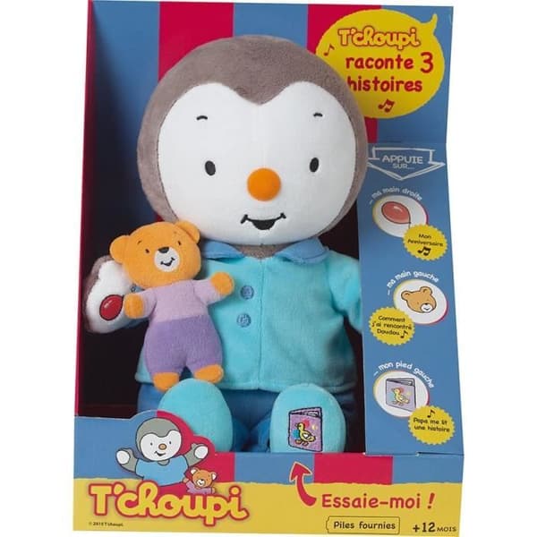 T'CHOUPI Tell me a story mjukis - JEMINI - ± 30 cm - Blå - Barn - Blandat
