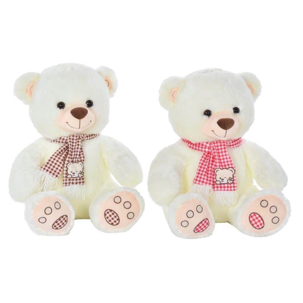 Teddy Bear DKD Home Decor Red Polyester White Burgundy Children's Scarf (2 Units)