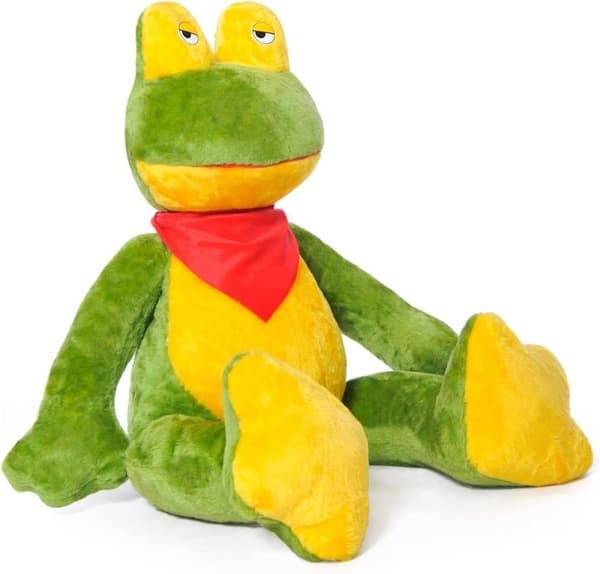 Stor krammefrø grøn gul 125 cm XL