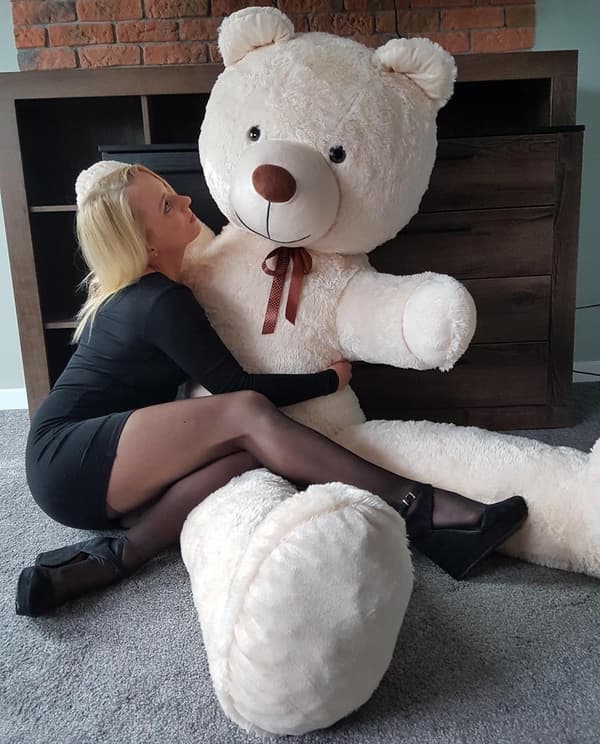 Stor bamse 2 meter creme 205 cm XXL
