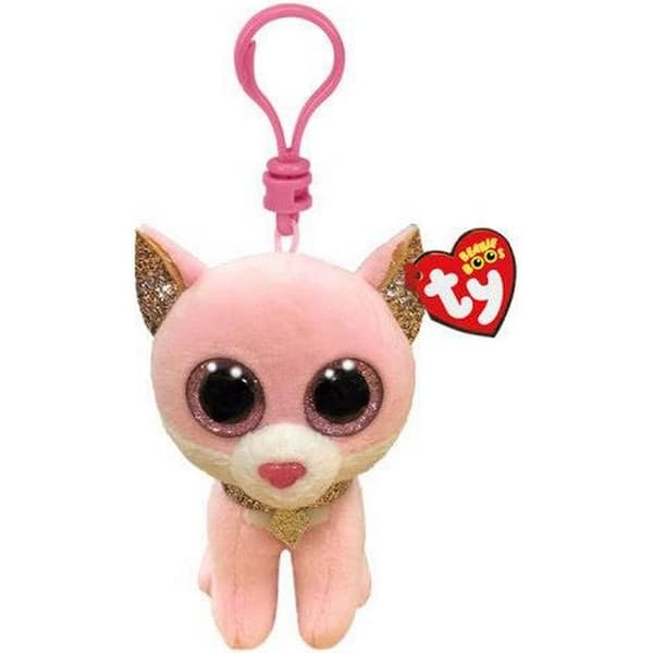 TY Beanie Boos Clip Fiona, Rosa Katt