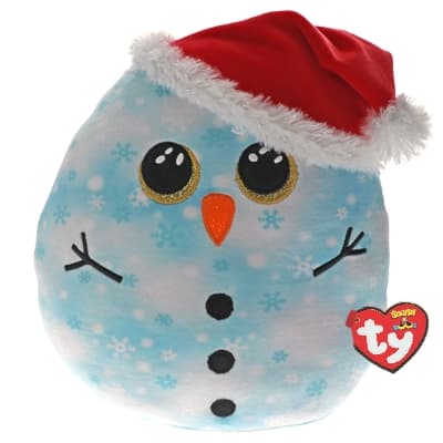 TY Squishy Blue snowman Fleck, 35 cm