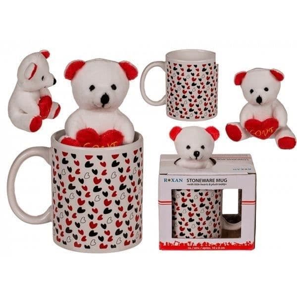 Tasse - Märke - Modell - Keramik - 325 ml - Nalle med röd hjärta