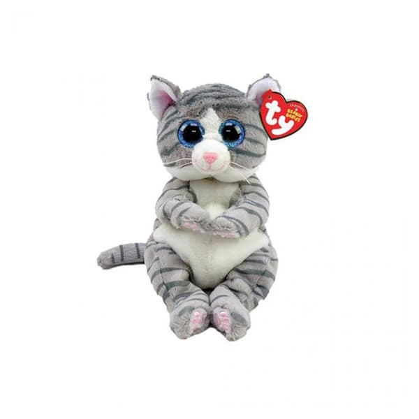 TY Mitzi The Cat 15 cm mjuk leksak - Grå och vit - För barn