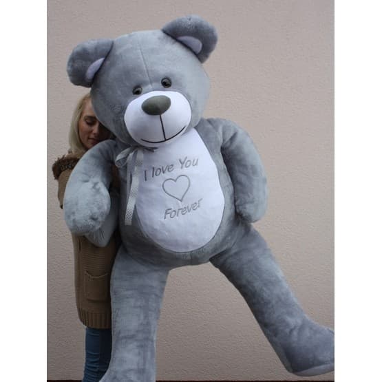 Täytetty eläin - jättiläinen nalle 165 cm harmaa