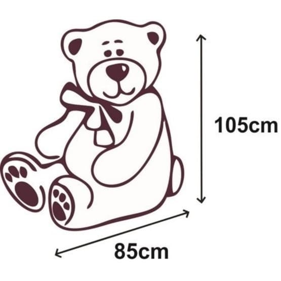 Gosedjur - Gigantisk Teddybjörn 105+85 Cm Vit Och Röd