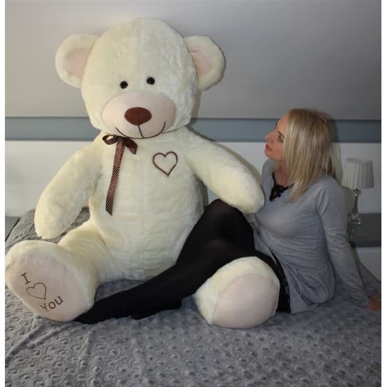 Gosedjur - Gigantisk Teddybjörn 105+85 Cm Cream