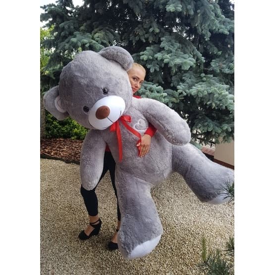 Gosedjur - Gigantisk Teddybjörn 105+85 Cm Grå Och Vit