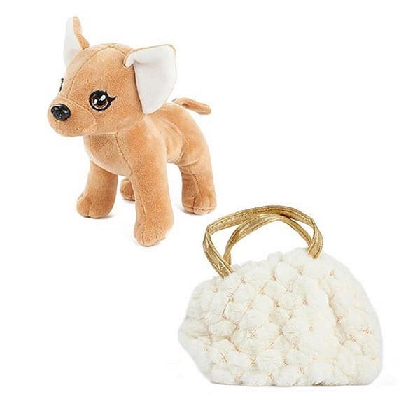 Pluchen Chihuahua Hond i Blingbling Handtas Assorti