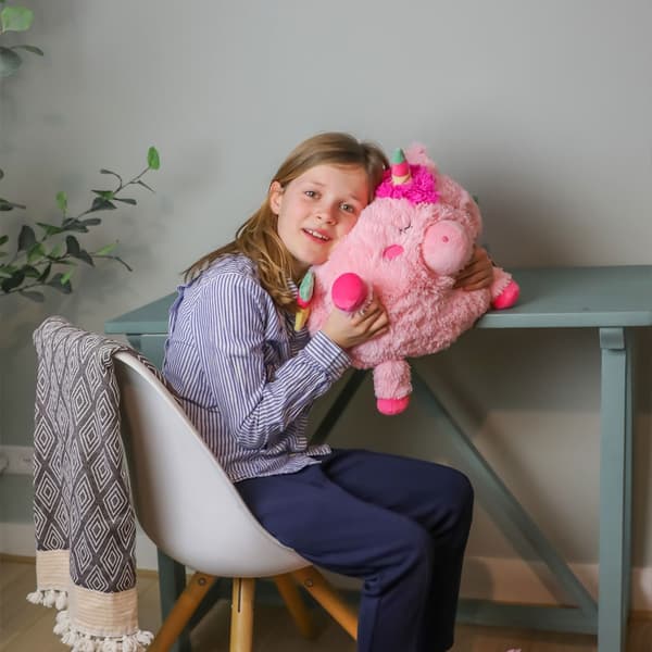 Noxxiez Jätte nallebjörn, handvärmare och kudde - Unicorn