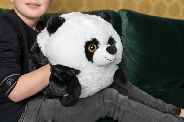 Noxxiez Jätte nallebjörn, handvärmare och kudde - Panda
