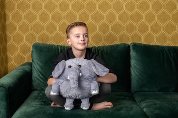 Noxxiez Jätte nallebjörn, handvärmare och kudde - Elefant