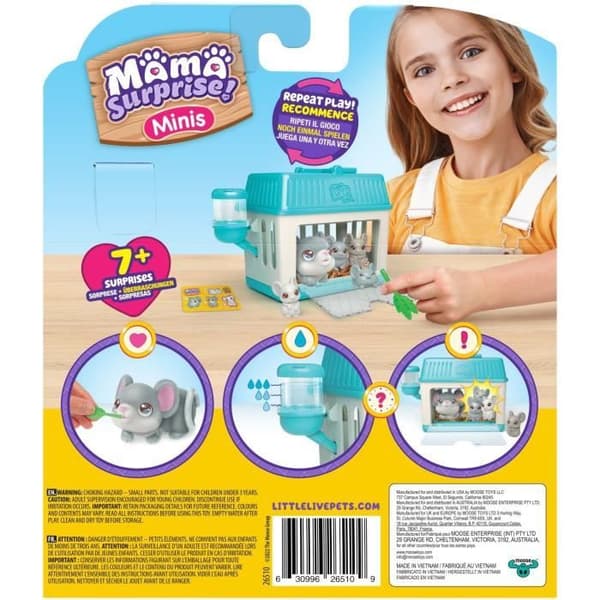 Mama Surprise Little Mouse Plyschleksaker - Små levande husdjur - Älgleksaker