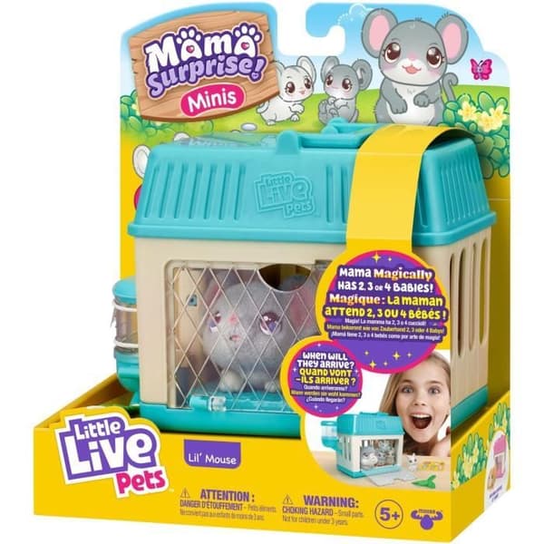 Mama Surprise Little Mouse Plyschleksaker - Små levande husdjur - Älgleksaker