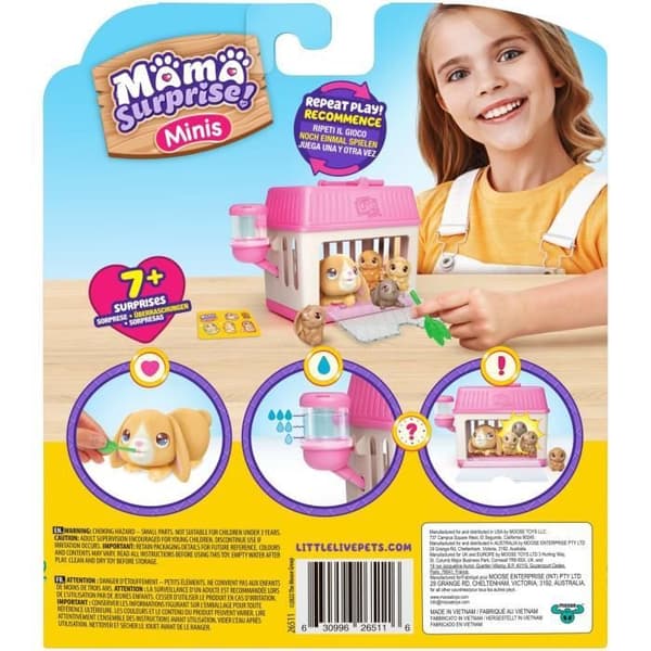 Mama Surprise Little Rabbits Plyschleksaker - Små levande husdjur - Älgleksaker