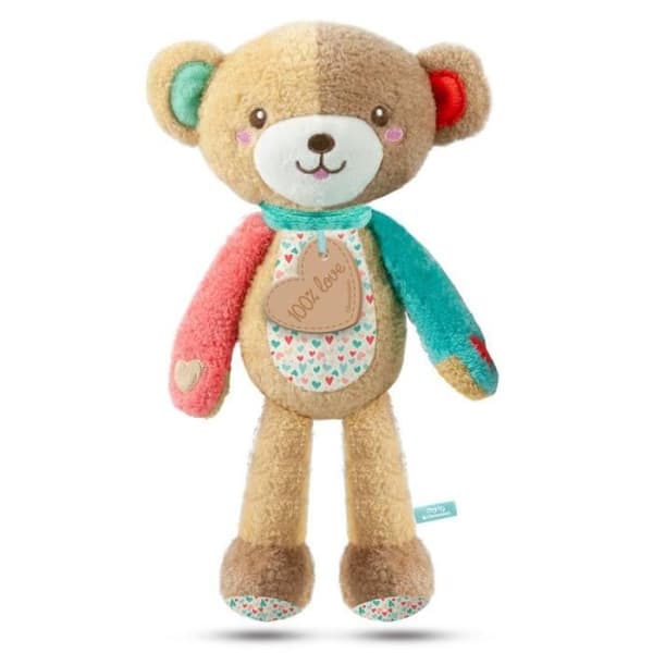Clementoni 17267 Aktivitet Plysch Bear-Love Me Bear-Baby Toy, 0 månader och uppåt, Flerfärgad