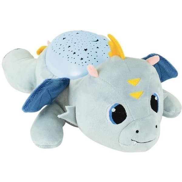 Nattlampa och musikalisk plyschleksak - JEMINI - LEON THE DRAGON - Blå - Blandad - 39 cm