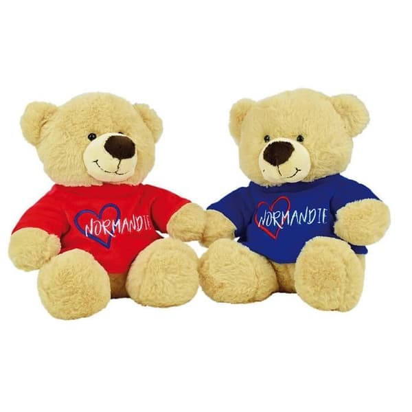 Message Bear Normandy-Blue Plyschleksak 25cm Flerfärgad