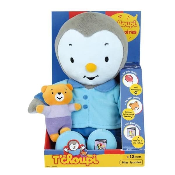 T'CHOUPI Tell me a story mjukis - JEMINI - ± 30 cm - Blå - Barn - Blandat