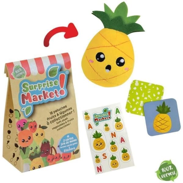 JEMINI Surprise Market 3 fickor: 1 överraskningsplysch, 2 memokort och ett klistermärke