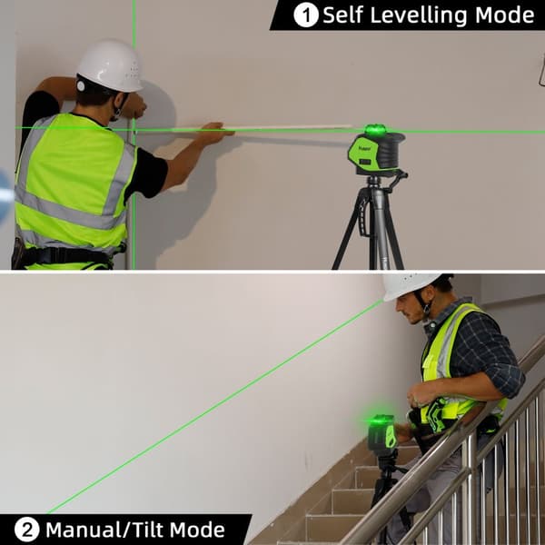 Vihreä laser-tasolaseri, itsetasautuva, 360° kattavuus