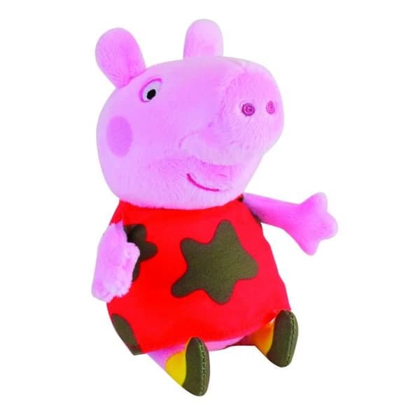 Jemini Peppa Pig plyschleksak +/- 17cm klänning med lera